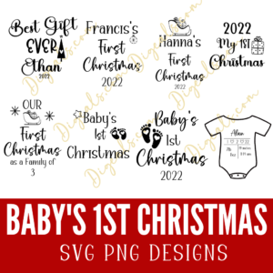 Baby'sd 1st Christmas SVG Bundle www.Digeals.com