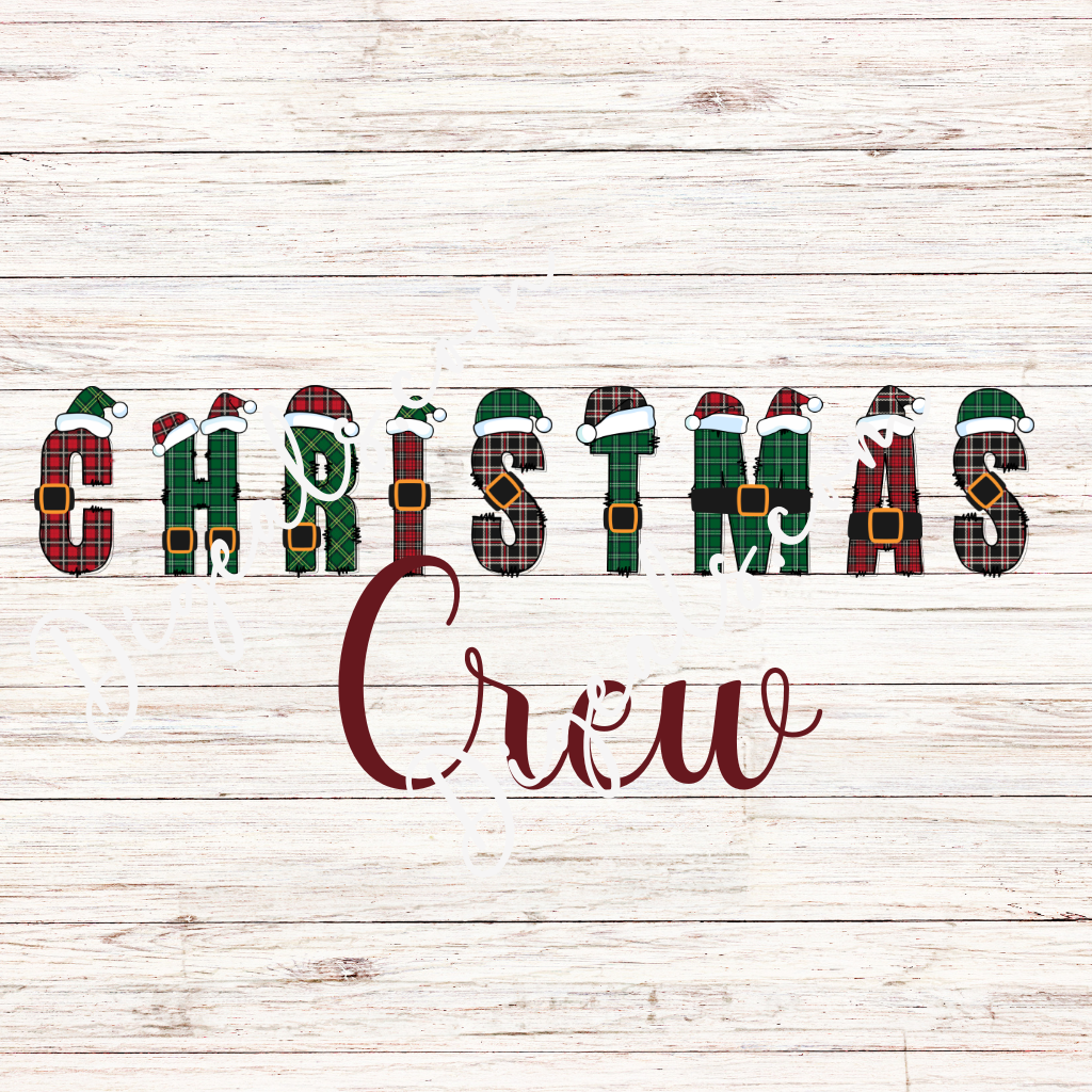 Christmas Crew SVG, Buffalo Plaid Santa Hat SVG, Christmas SVG, Digital