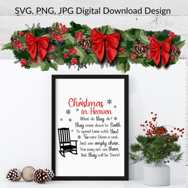 Christmas in HEaven SVG Digital Download frame - Digeals.com