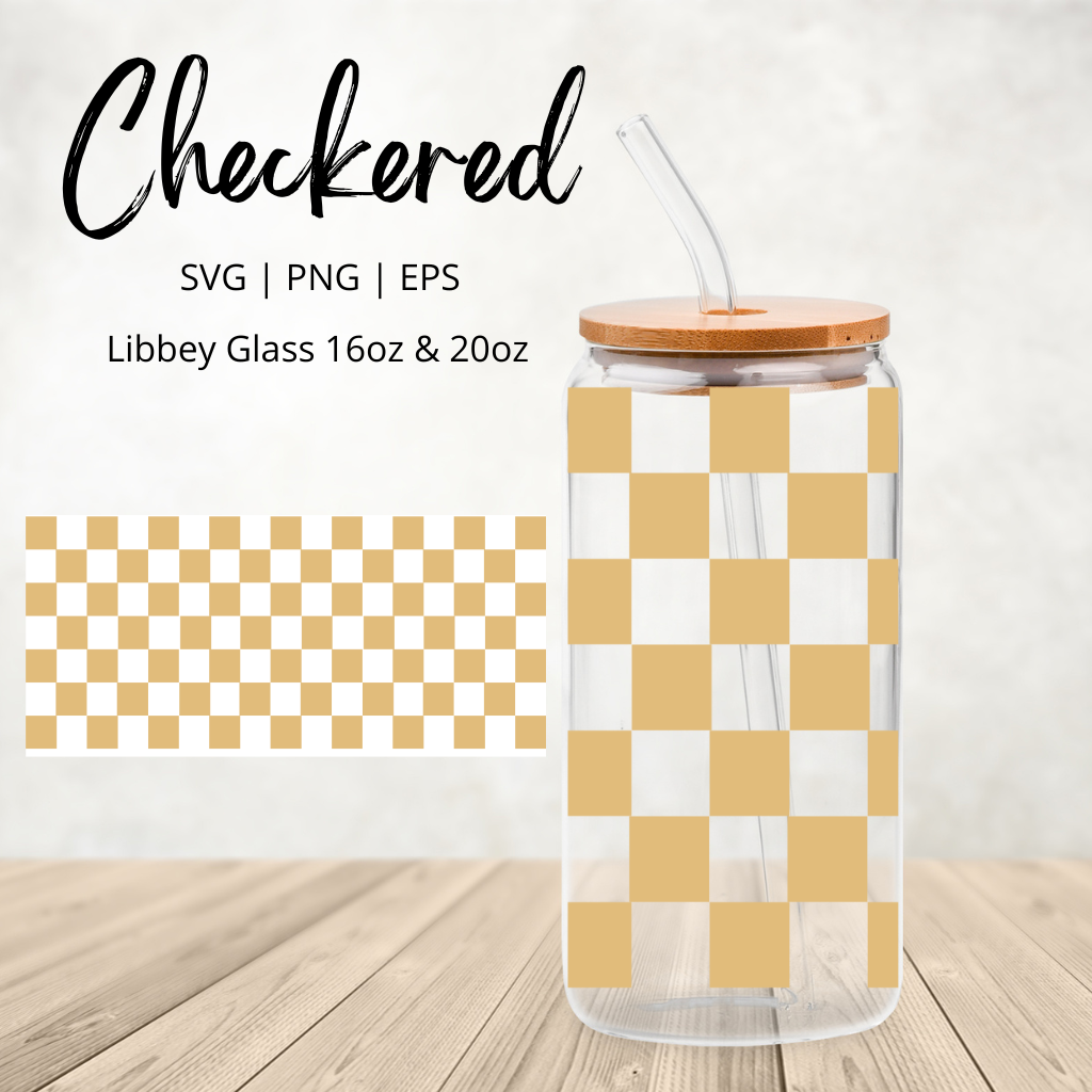 Checkered Libbey Glass Digital Download Image