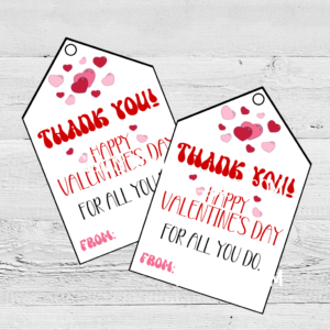 Valentine, Thank You Tags Printable Instant Download PNG, JPG files.