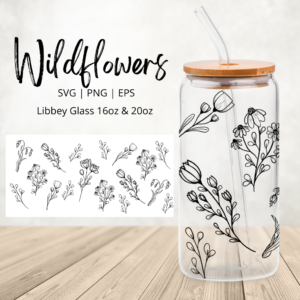 Wildflower Libbey Glass SVG Design www.Digeals.com