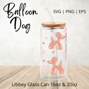Balloon Dog Libbey Glass SVG Digital Download www.Digeals.com