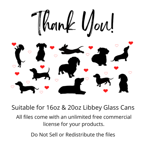 Libbey Glass SVG Dog Dachshund Design Digital Download www.Digeals.com