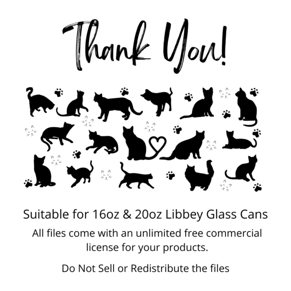 Cat Libbey Glass Design Digital Download SVG PNG EPS File www.digeals.com