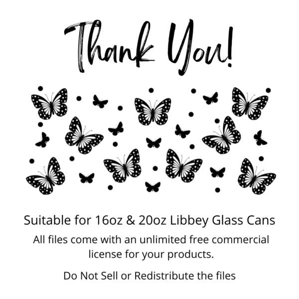 Butterfly Libbey Glass SVG Digital Download SVG PNG EPS www.Digeals.com