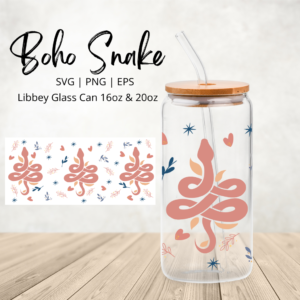 Boho Snake Pattern Libbey Glass Design Digital Download www.Digeals.com