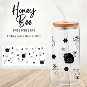 Honeybee Libbey Glass SVG Instant Digital Download