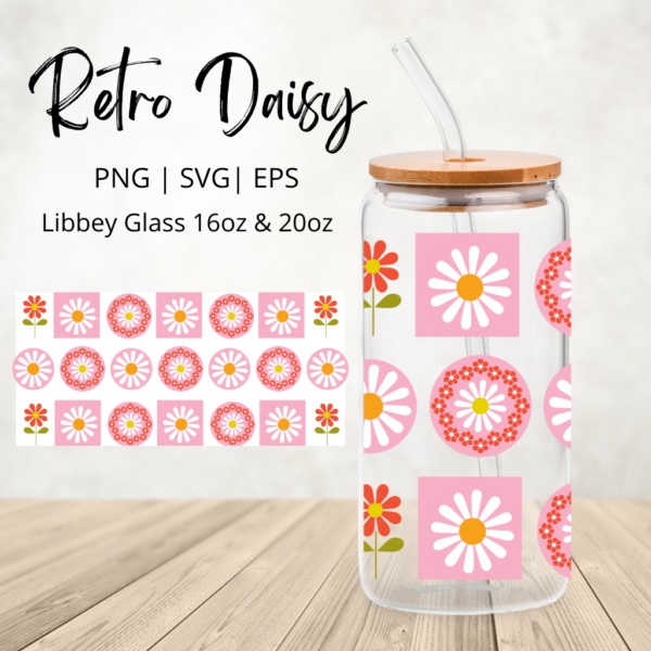 Retro Daisy Libbey Glass SVG Design Digital Download www.Digeals.com