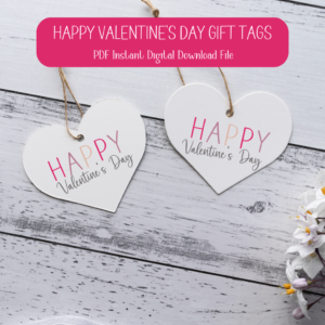 Valentine Day Gift Tag Digital Download File