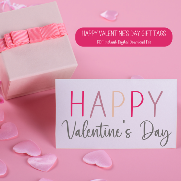 Valentine Day Gift Tag Instant Digital Download PDF File