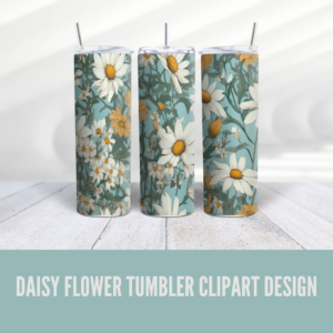 Daisy Flower Garden Tumbler Wrap Clipart Design - Digeals.com