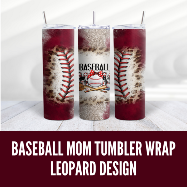 Baseball Mom Tumbler Wrap Leopard Design - Digeals.com
