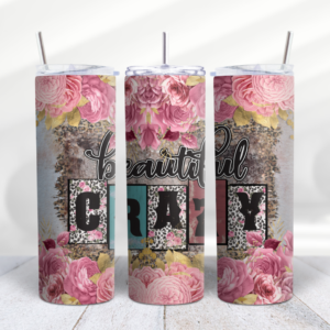 Beautiful Crazy Pink Rose Tumbler Wrap Design - Digeals.com
