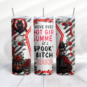 Hot Girl Summer Spooky Bitch Season Halloween Tumbler Wrap Design - Digeals.com