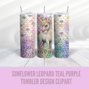 Unicorn Glitter Tumbler Wrap Design - Digeals.com
