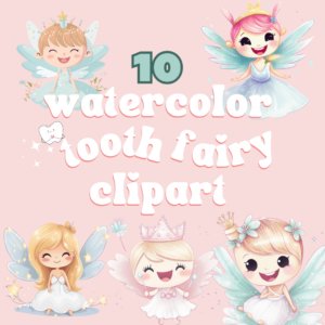 Watercolor Tooth Fairy Clipart Design Bundle www.Digeals.com