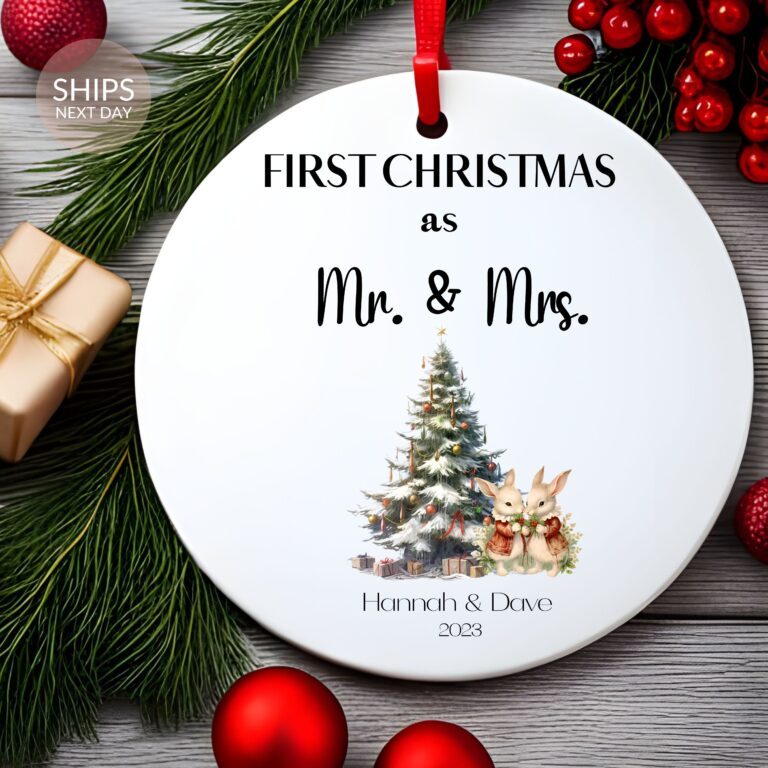 First Christmas Married Mr & Mrs Ornament Digeals