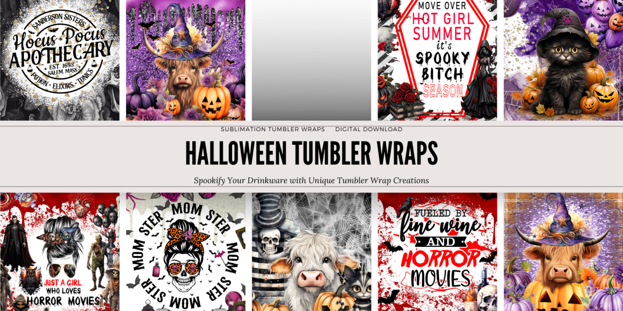 Halloween Tumbler Wrap Digital Download Designs