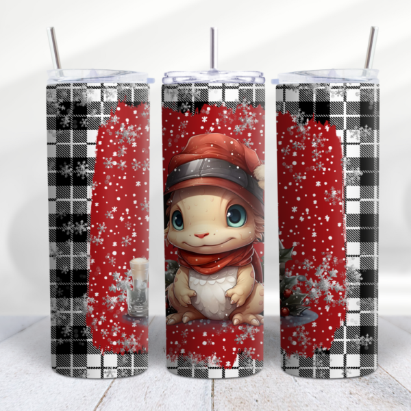 Axolotl Christmas Plaid Tumbler Wrap Design