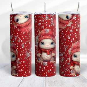 Axolotls Christmas Red Snowflake Tumbler Wrap Design Digeals.com