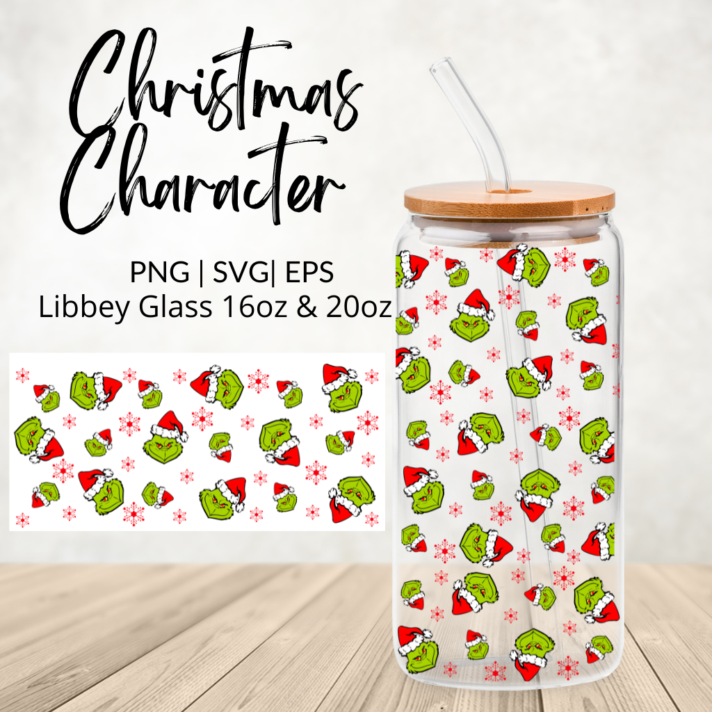 Christmas Character Libbey Glass Can Wrap SVG Digeals.com
