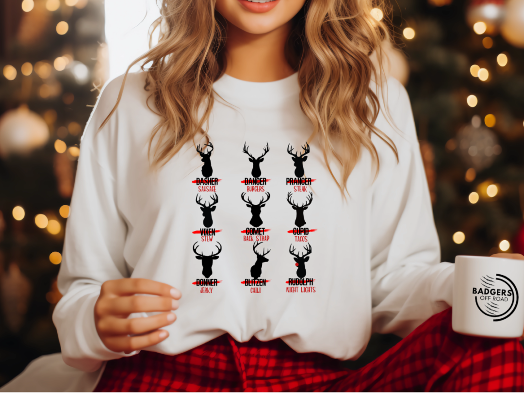 Santas Reindeer Cuts of Meat Sweatshirt - Digeals