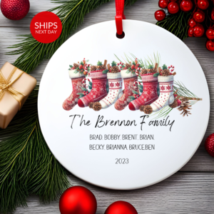 Family Name Christmas Stocking Ornament 2023 Digeals.com