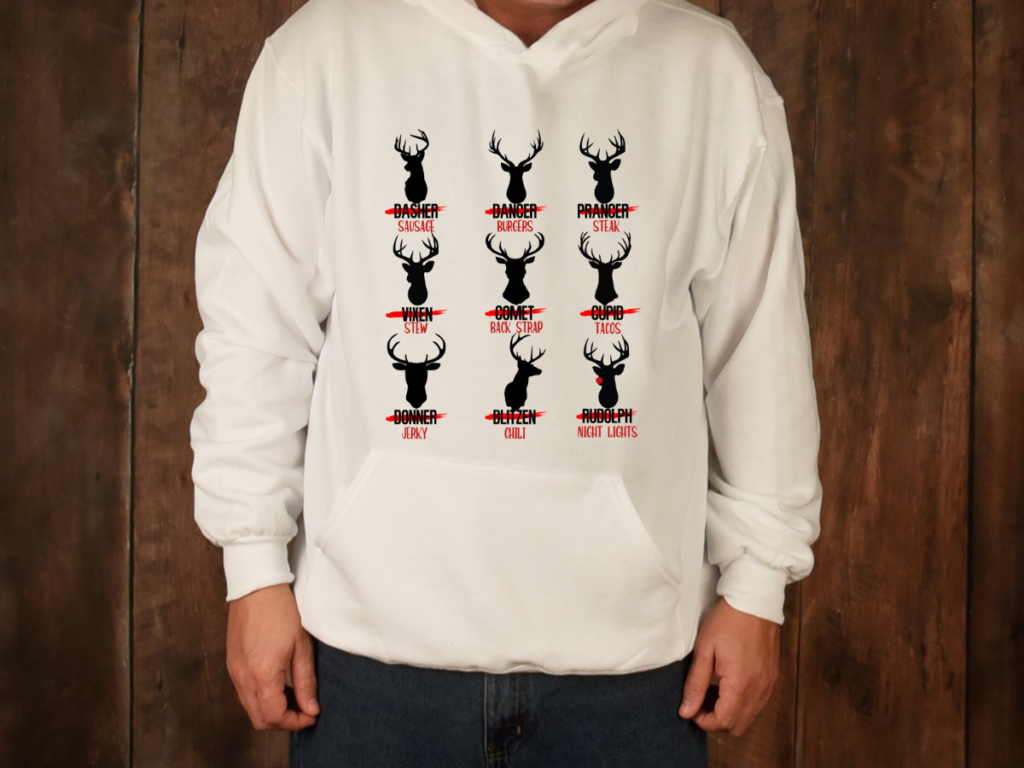 Santas Reindeer Cuts of Meat Sweatshirt Digeals.com