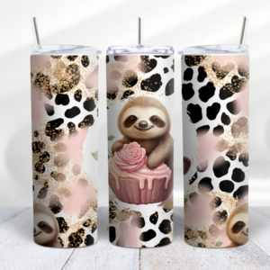 Sloth Valentine Leopard Tumbler Wrap Design Sip in Sloth Love Digeals.com