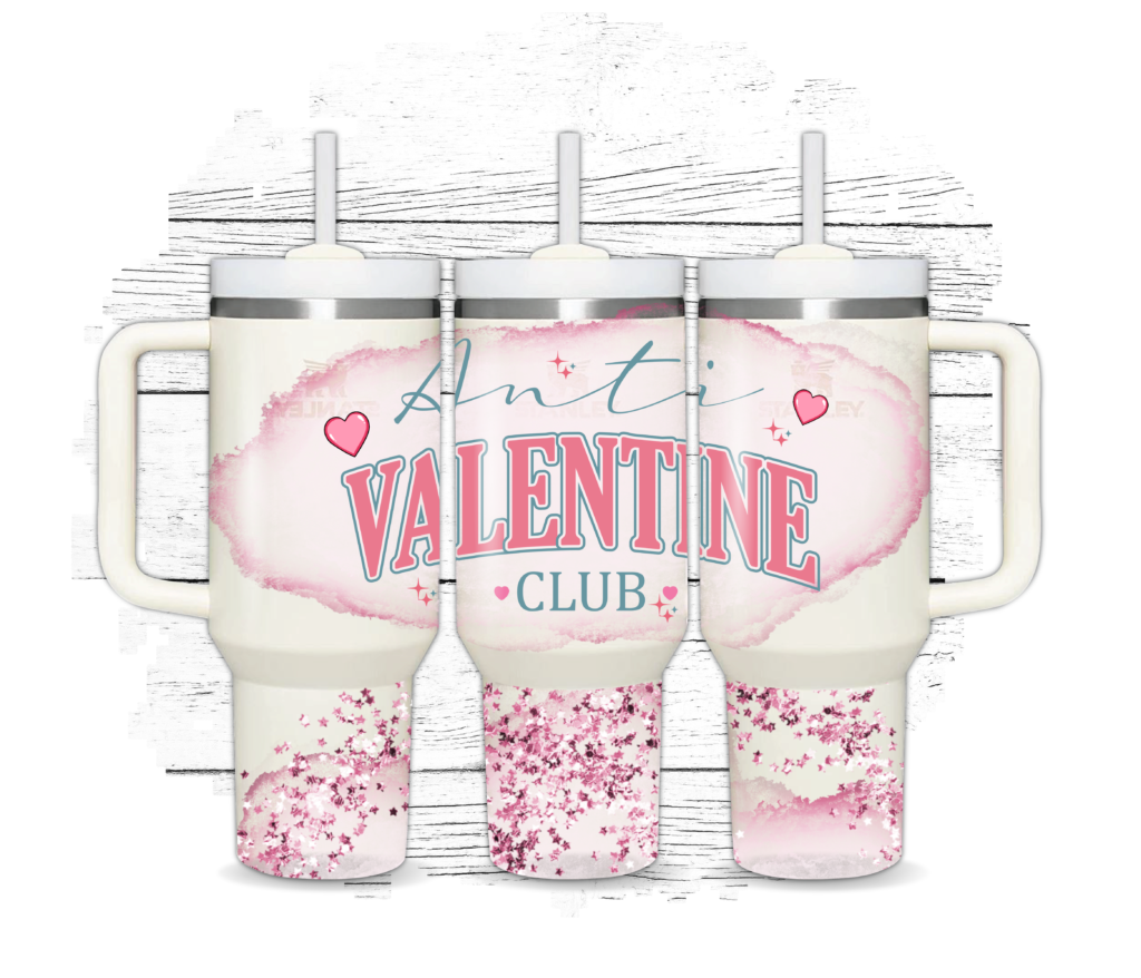 Anti-Valentine Club Vintage 40 oz Tumbler Wrap Design Digital Download Digeals.com