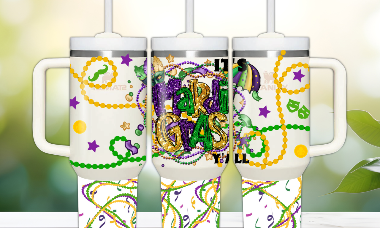 Mardi Gras Tumbler Wrap Designs