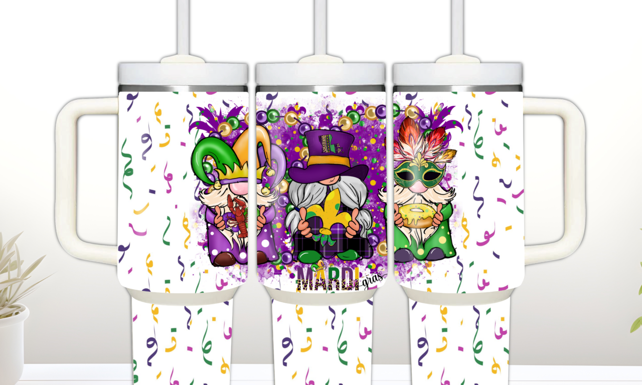 Mardi Gras Tumbler Wrap Designs