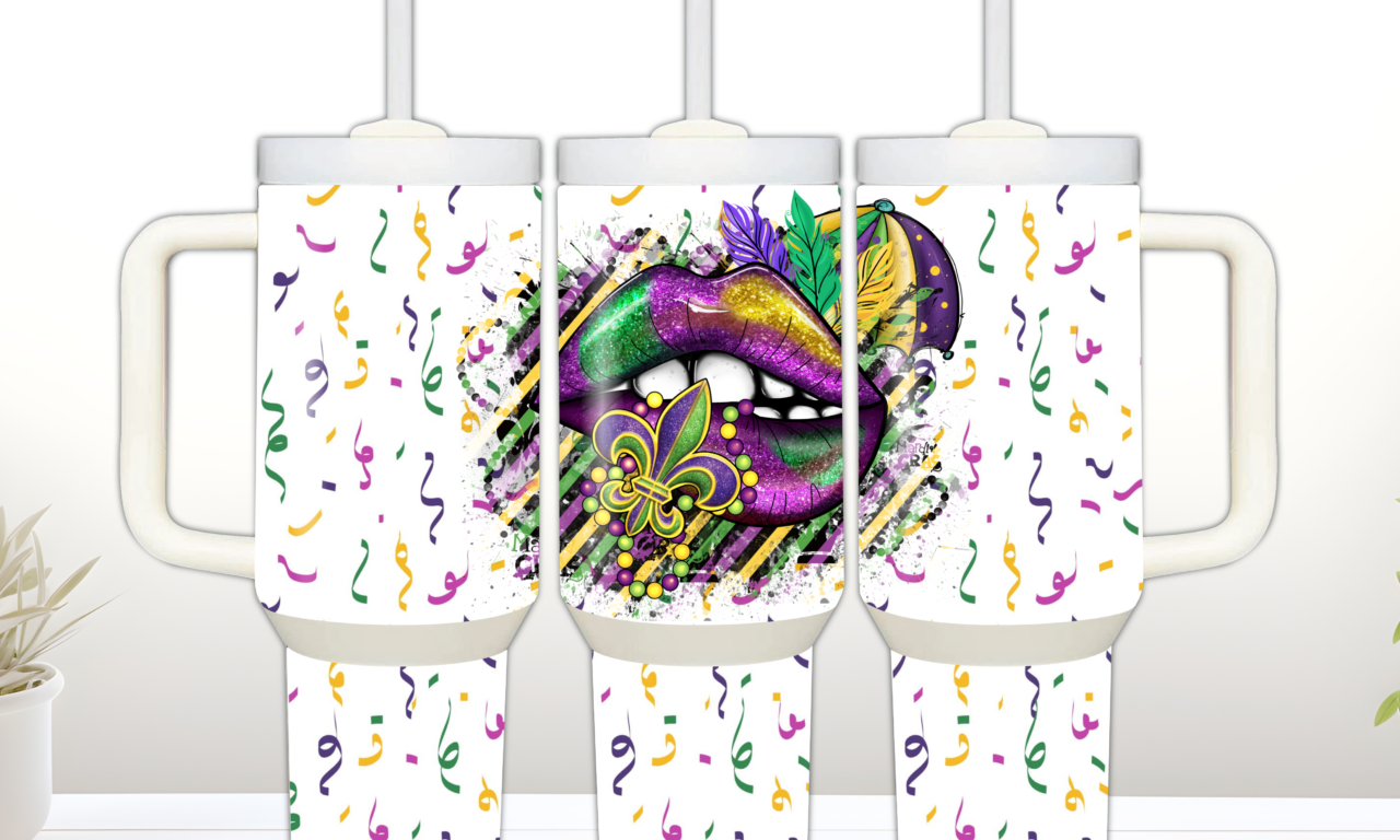 Mardi Gras Tumbler Wrap Designs