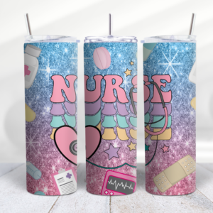 Nurse Tumbler Wrap Retro Skinny Tumbler Design Digital Download www.Digeals.com