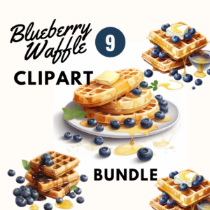 Blueberry Waffle Clipart Bundle PNG Digital Download Digeals.com