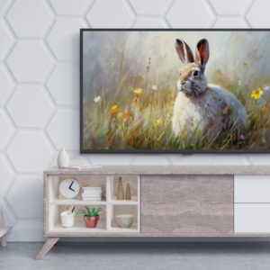 TV Frame Art Digital Download Bunny Meadow www.Digeals.com