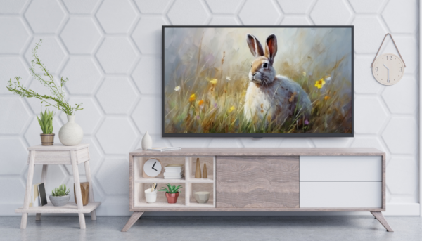 TV Frame Art Digital Download Bunny Meadow www.Digeals.com