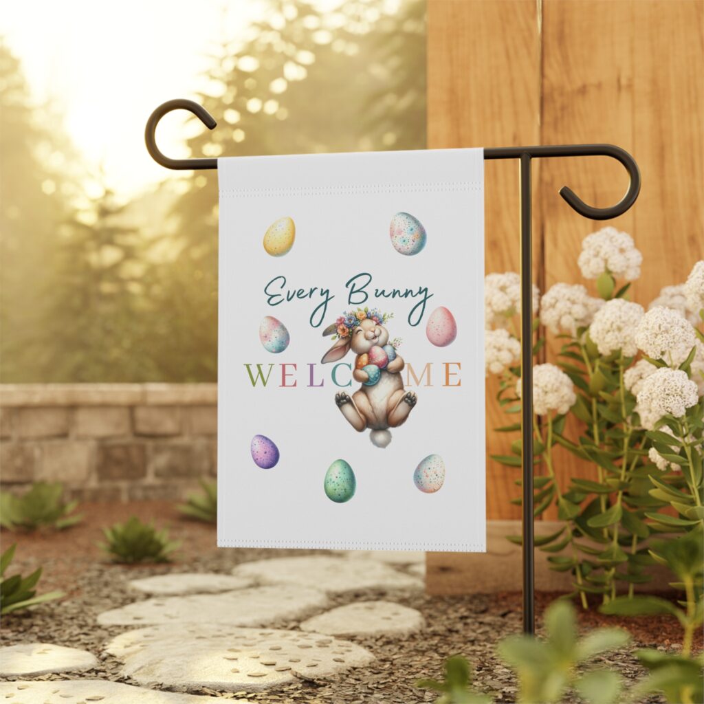Easter Every Bunny Welcome Outdoor Home Decor banner Flag Digeals.com