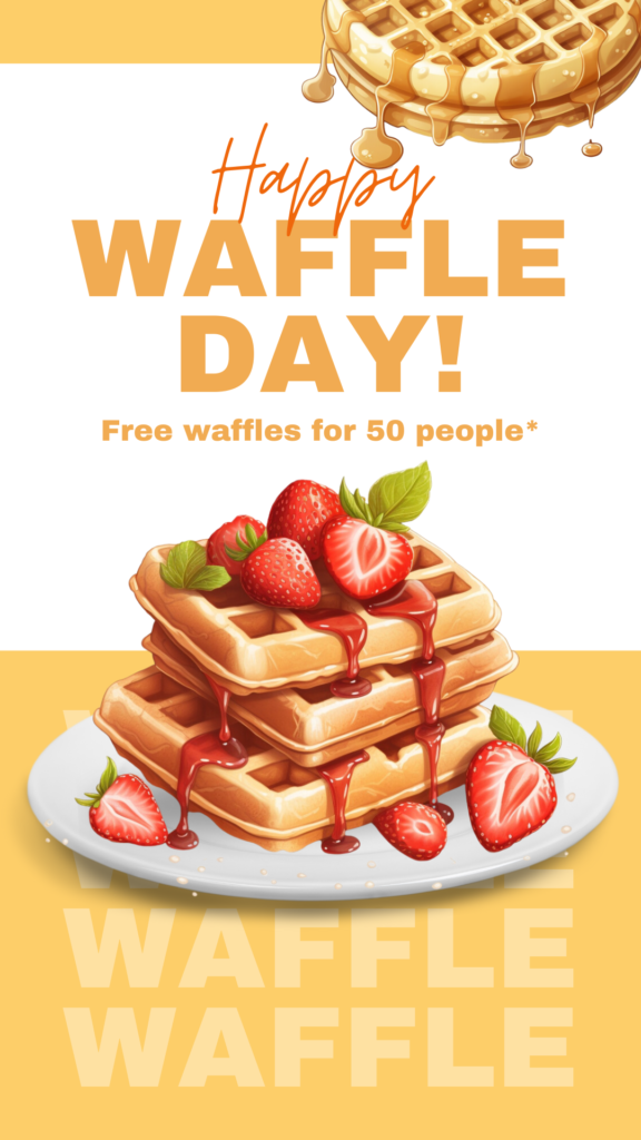Illustration Happy Waffle Day Instagram Story Waffle Clipart Design Digeals.com