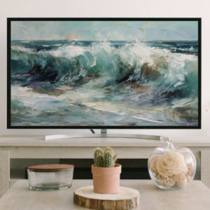 Ocean Waves Seascape TV Frame Art Digeals.com Samsung TV Frame Art Digital Download