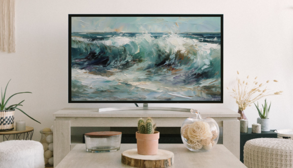 Ocean Waves Seascape TV Frame Art Digeals.com Samsung TV Frame Art Digital Download