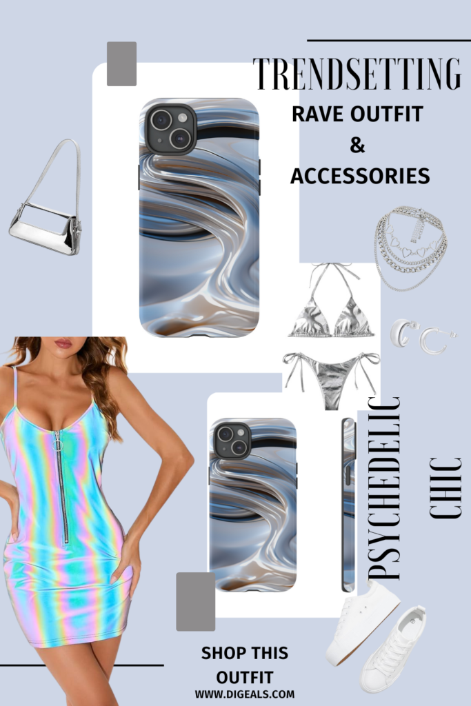 Silver Swirl Phone Case and Rave Outfit and accessories www.Digeals.com