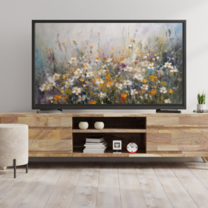 TV Frame Art Wildflower Oil Painting www.Digeals.com